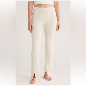 Barefoot Dreams Slim Slit Rib Pajama Pants in Almond Size Large NWT